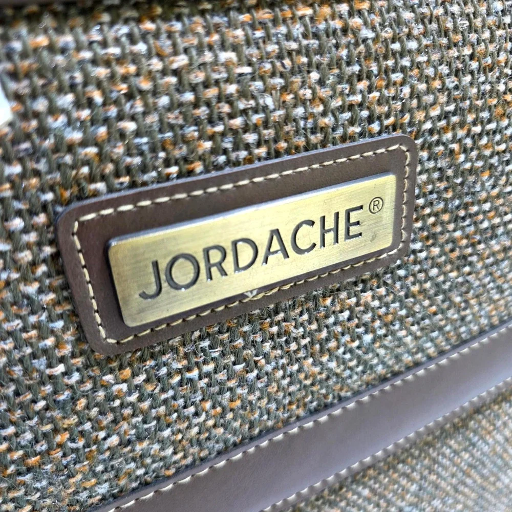 Vintage Jordache Aztec Carry-On Suitcase Brown Tweed NWT Retro Travel Bag 80s